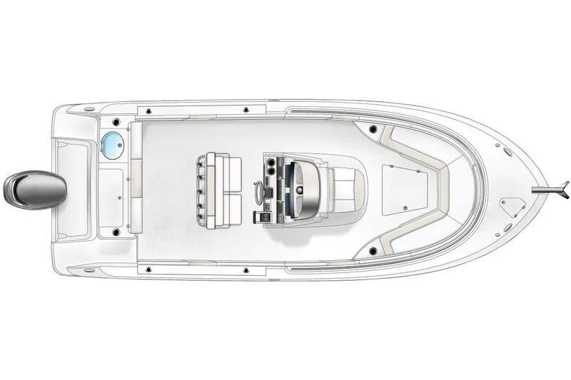 Slide: The Image of Manufacturer Provided Image: Top view of 2018 Robalo R242 Center Console boat layout. - 19