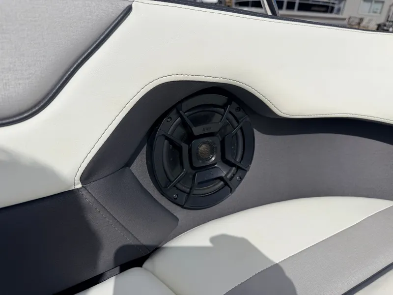 Slide: The Image of Speaker in the interior of a 2020 Yamaha 212S Jet Boat. - 15