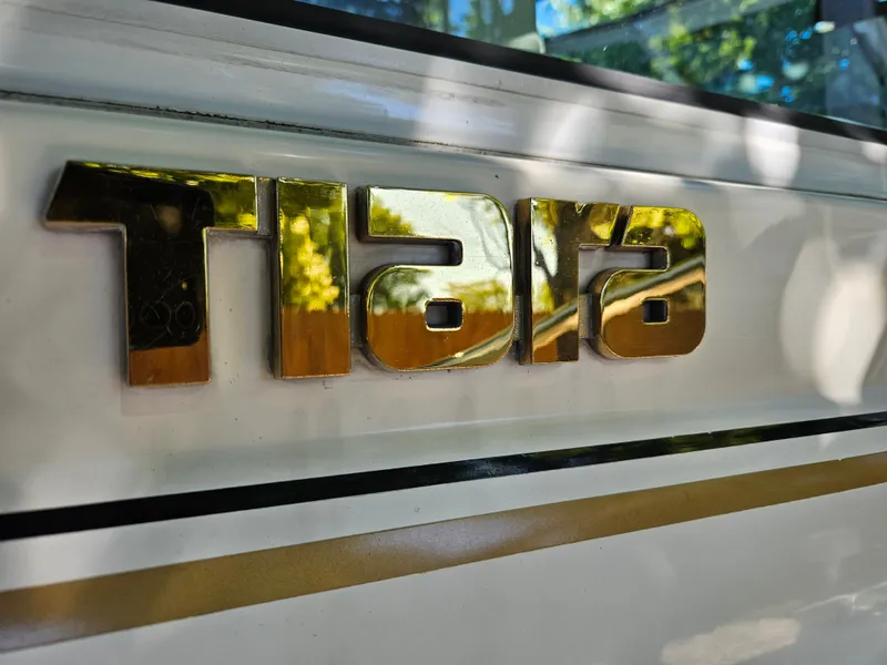 Slide: The Image of Close-up of Tiara Yachts 2900 Coronet emblem, 1997 model. - 15