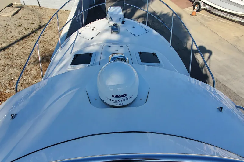 Slide: The Image of 2024 Cutwater C-30 CB boat deck with TracVision satellite dome. - 25