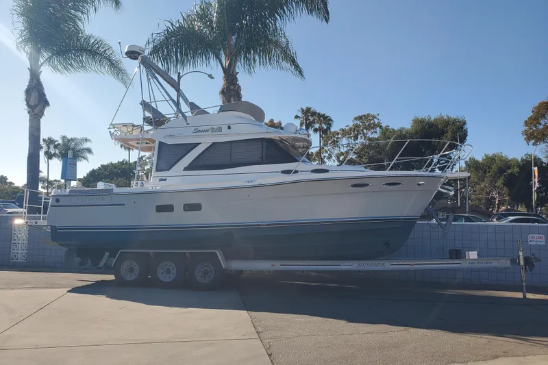 Slide: The Image of 2024 Cutwater C-30 CB boat on trailer in sunny weather. - 37