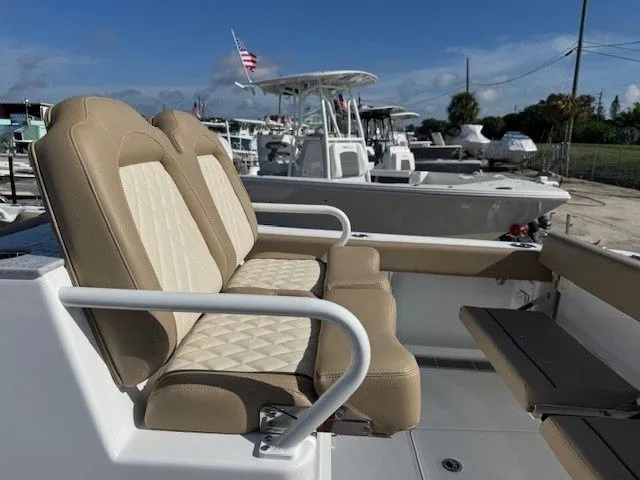 Slide: The Image of Luxurious seating on a 2026 Everglades 285 Center Console boat. - 31