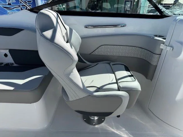 Slide: The Image of 2026 Hurricane SunDeck 2400 OB interior with luxurious seating. - 9