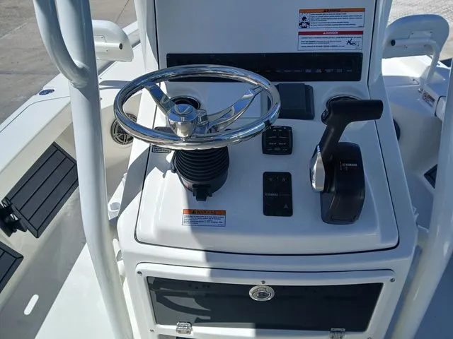 Slide: The Image of Control console of 2026 Pathfinder 2200 TRS boat. - 48