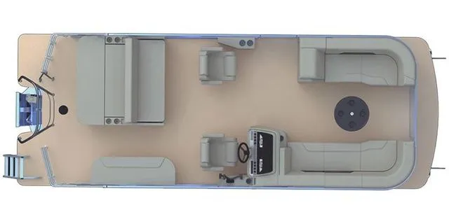 Slide: The Image of Layout of the 2026 Sweetwater 2286SFLC pontoon boat. - 3