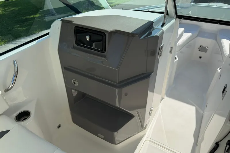 Slide: The Image of 2021 Pursuit DC 266 Dual Console interior with sleek design and modern amenities. - 35
