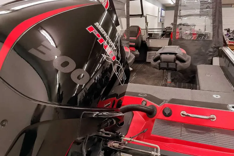 Slide: The Image of 2024 Ranger 621FS Fisherman boat with Mercury Pro XS 300 engine, interior view. - 3