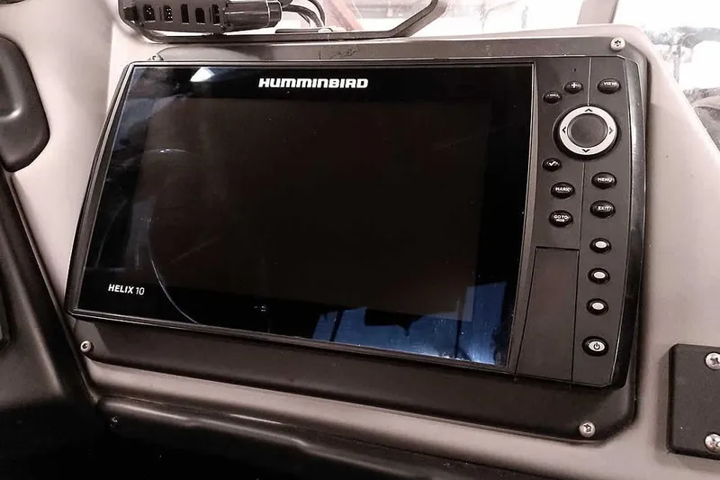 Slide: The Image of Humminbird Helix 10 fish finder on 2024 Ranger 621FS Fisherman boat dashboard. - 31