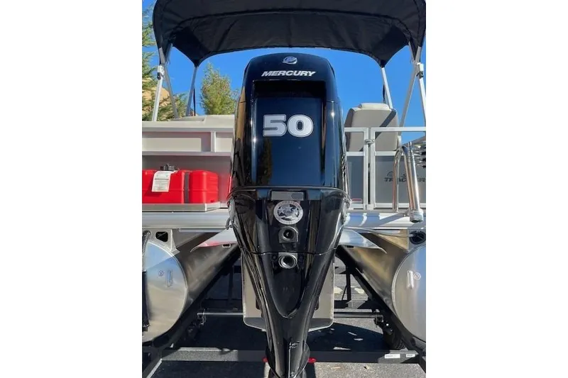 Slide: The Image of 2026 Sun Tracker Bass Buggy 16 XL Select with Mercury 50 outboard motor. - 2