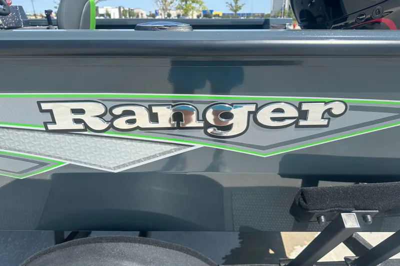 Slide: The Image of 2026 Ranger VS1782SC Angler boat with sleek gray and green design. - 4