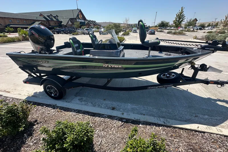Slide: The Image of 2026 Ranger VS1782SC Angler boat on trailer in parking lot. - 8