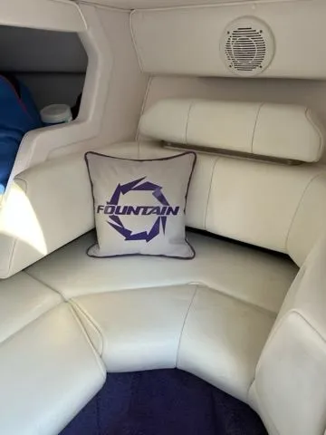 Slide: The Image of Interior of a 1998 Fountain 27 Fever boat with cushion. - 3