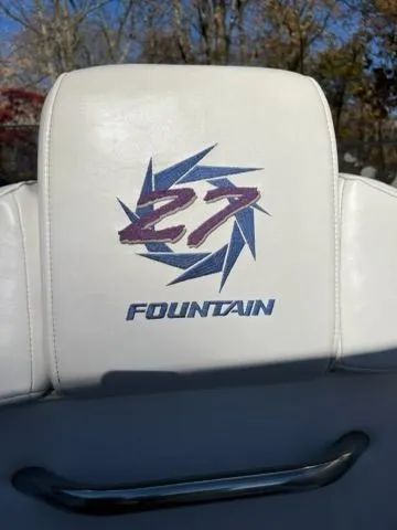 Slide: The Image of Fountain 27 Fever boat, logo on seat back, year 1998. - 5