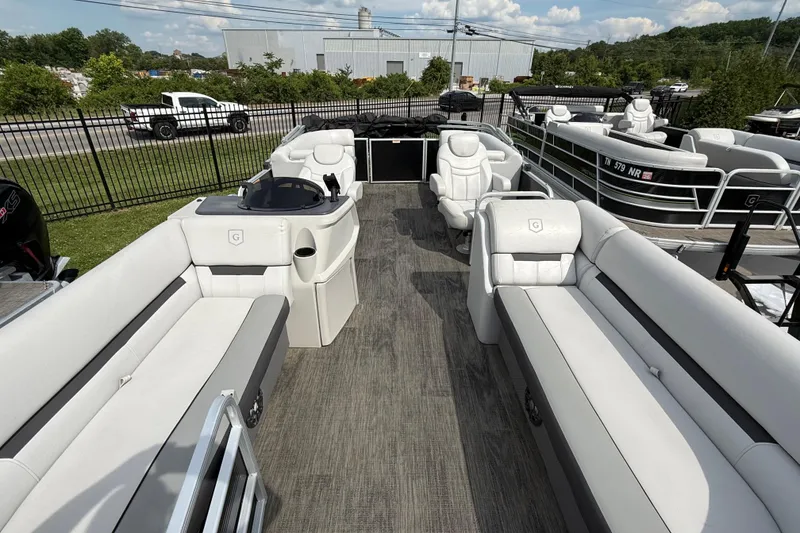 Slide: The Image of 2023 Godfrey Sweetwater 2286 SB pontoon boat with spacious seating and modern design. - 4