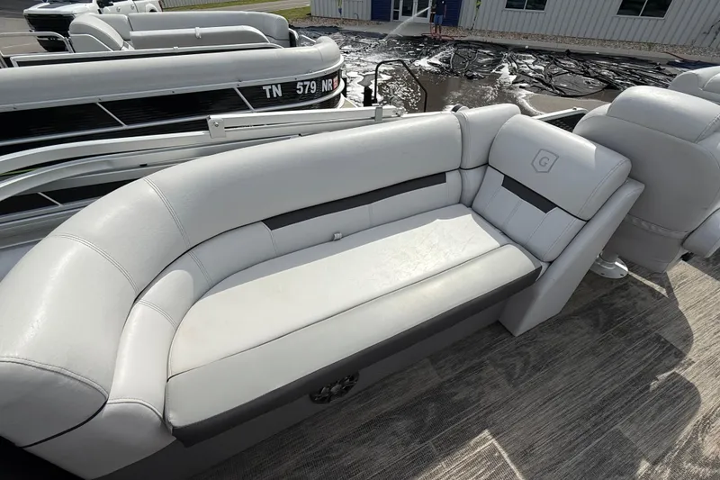 Slide: The Image of 2023 Godfrey Sweetwater 2286 SB pontoon boat with luxurious seating and modern design. - 9