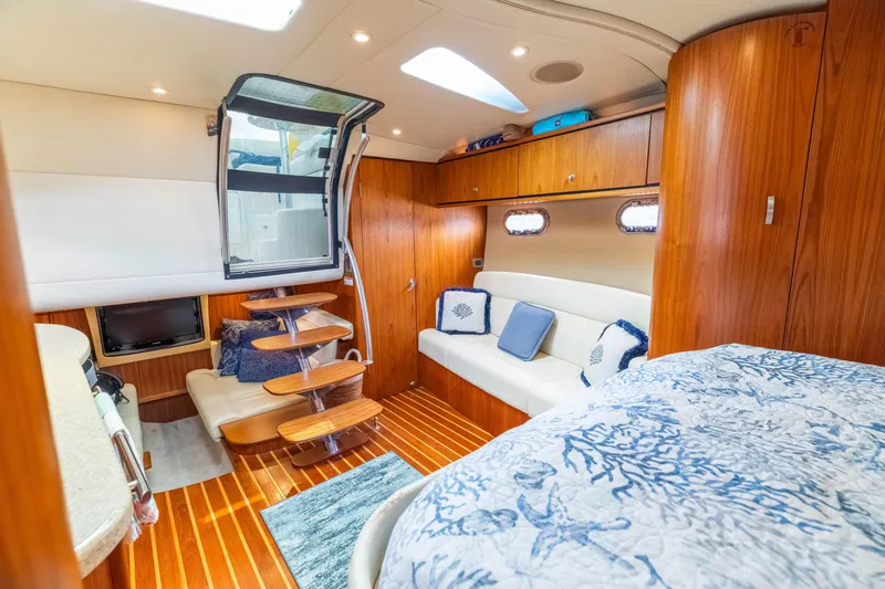 Slide: The Image of Luxurious interior of 2010 Tiara Yachts 3500 Sovran LE with elegant wood finishes. - 41