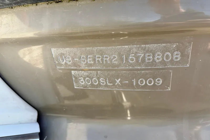 Slide: The Image of Hull identification number on 2008 Sea Ray 300 SLX boat. - 37