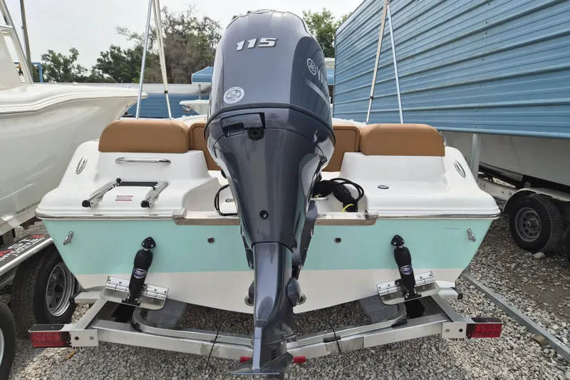 Slide: The Image of 2026 Key West 189 FS boat with Yamaha 115 outboard motor on trailer. - 3