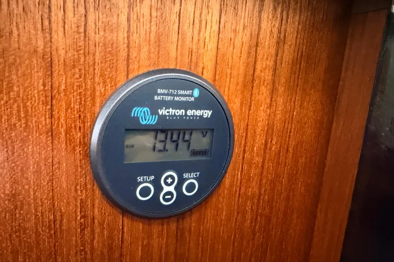 Slide: The Image of Victron Energy BMV-712 battery monitor on 2002 American Tug 34 boat. - 46