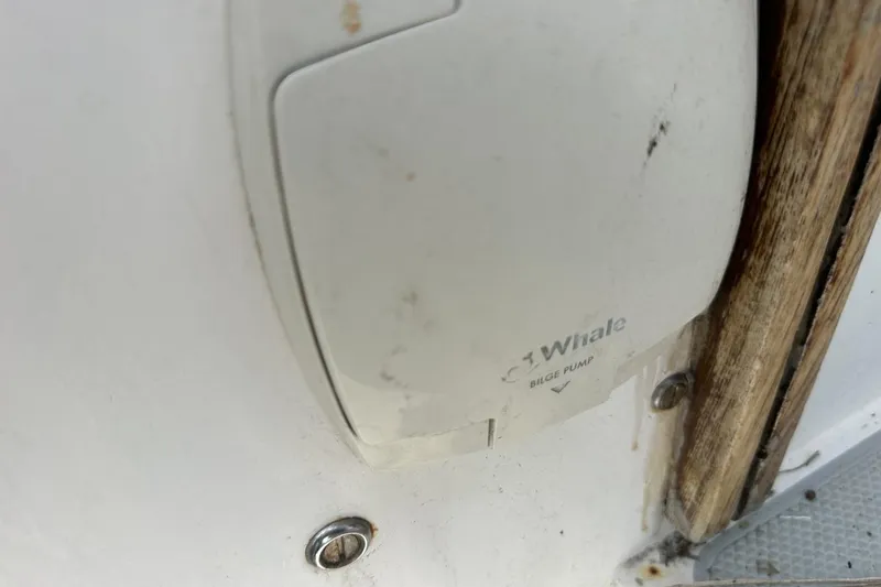Slide: The Image of Close-up of a Whale bilge pump on a 1991 Catalina 42 sailboat. - 146