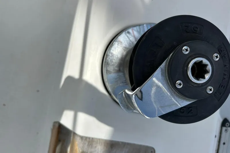 Slide: The Image of Winch mechanism on a 1991 Catalina 42 sailboat deck. - 152