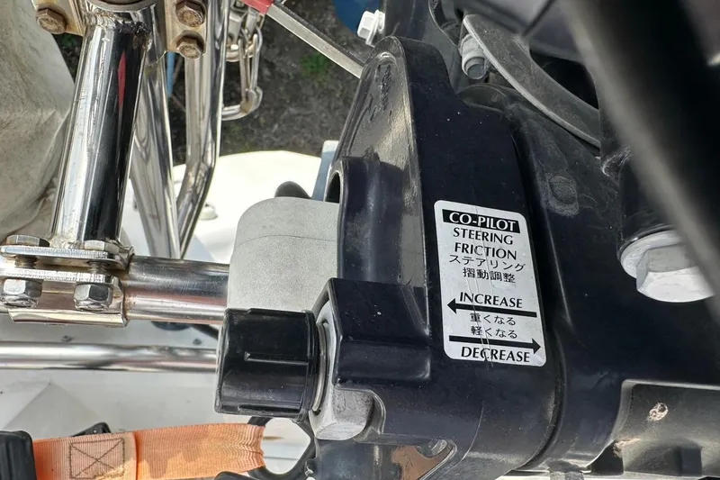 Slide: The Image of Steering friction control on a 1991 Catalina 42 sailboat, labeled "Co-Pilot." - 155