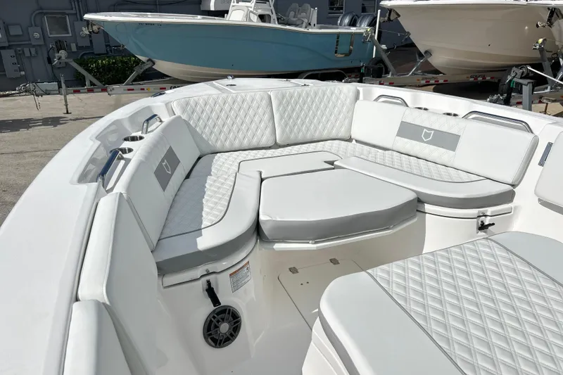 Slide: The Image of Luxurious seating area on a 2026 Sea Fox 268 Commander boat. - 13