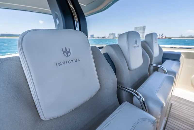 Slide: The Image of Luxury seating on 2024 Invictus 460 yacht with ocean view. - 28