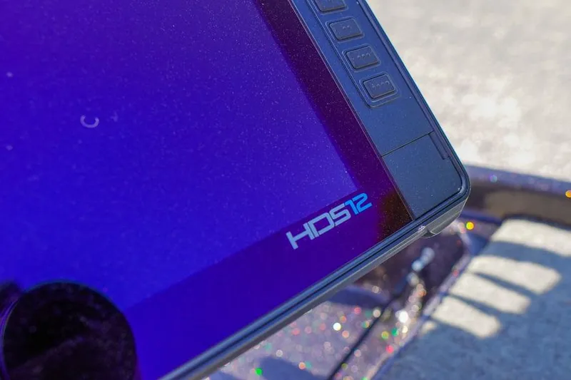 Slide: The Image of Close-up of HDS12 display on 2023 Bass Cat Puma STS boat. - 19