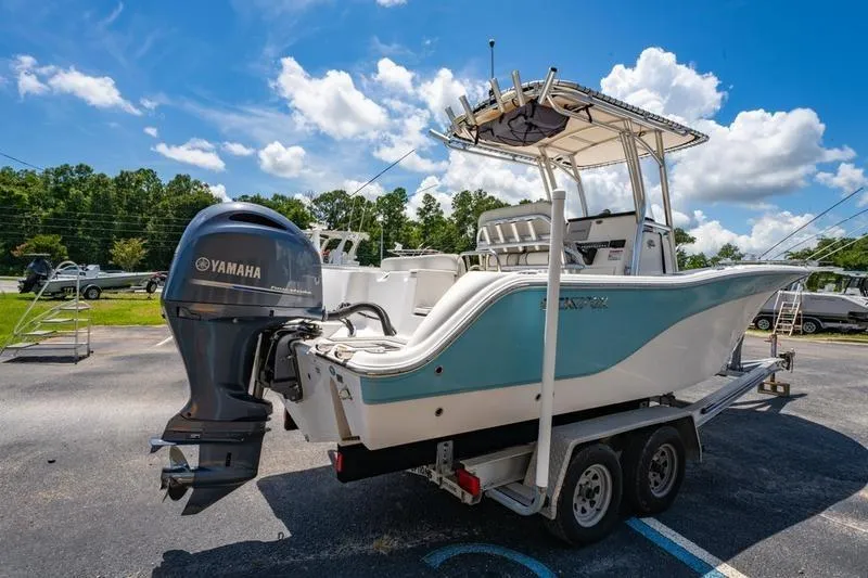 Slide: The Image of 2021 Sea Fox 228 Commander boat on trailer with Yamaha outboard motor. - 7