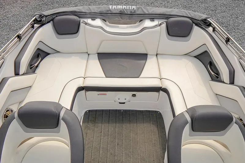 Slide: The Image of 2015 Yamaha Boats SX192 interior with spacious seating and modern design. - 10