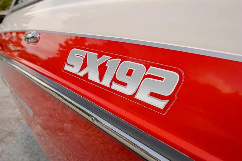 Slide: The Image of 2015 Yamaha Boats SX192, red and white exterior with bold model lettering. - 4