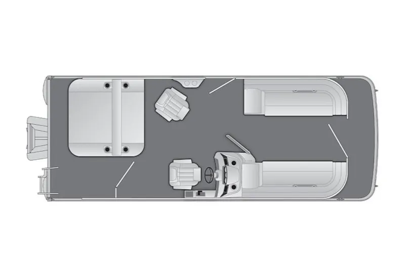 The Image of Top view layout of 2026 Bennington S Swingback 22 SSB pontoon boat. - 1