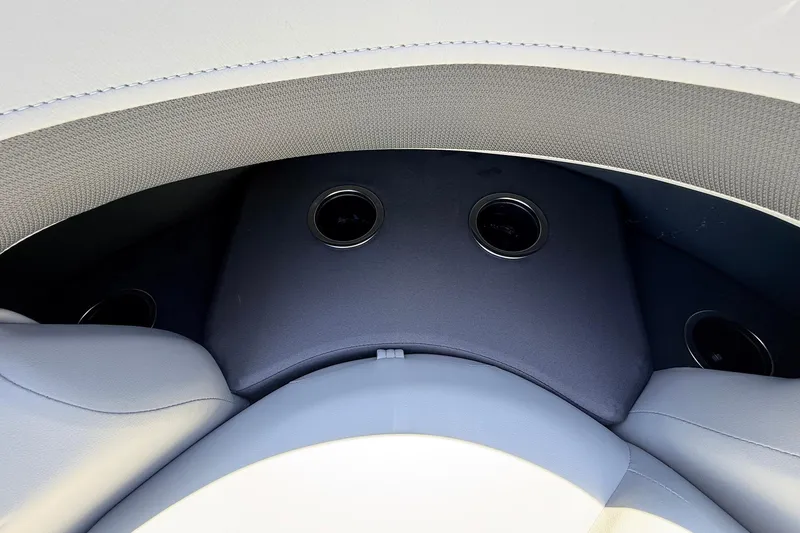 Slide: The Image of Interior seating with cup holders on 2026 Sun Tracker SportFish 22 DLX boat. - 15