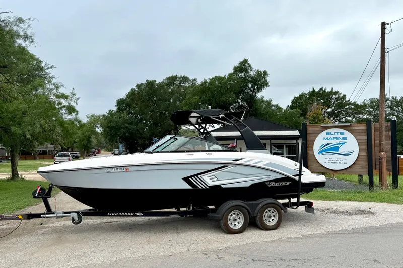 The Image of 2019 Chaparral Vortex 223 VRX boat on trailer at Elite Marine dealership. - 1