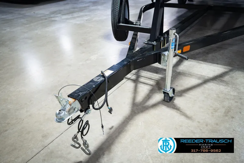 Slide: The Image of Trailer hitch of a 2021 Bennington 22 SVSR boat, displayed indoors. - 61