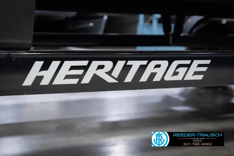 Slide: The Image of Heritage trailer detail for 2021 Bennington 22 SVSR at Reeder Trausch Marine. - 62