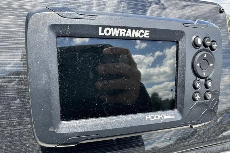 Slide: The Image of Lowrance Hook Reveal fish finder on 2022 Starcraft SLS 3 boat dashboard. - 21