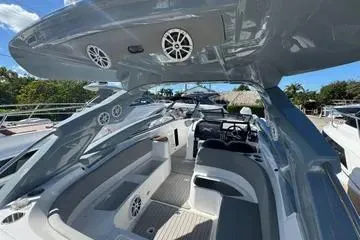 Slide: The Image of 2025 NX Boats NX280 XTREME luxury boat interior with sleek design and modern amenities. - 6