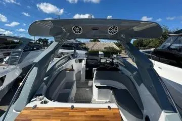 Slide: The Image of 2025 NX Boats NX280 XTREME luxury boat interior with sleek design and modern amenities. - 7