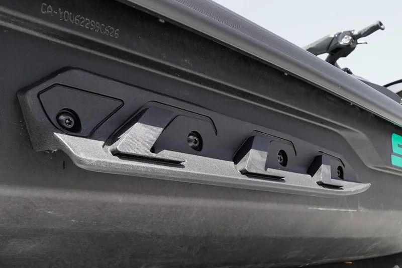 Slide: The Image of 2026 Sea-Doo GTI SE 130 close-up of side panel and design details. - 14