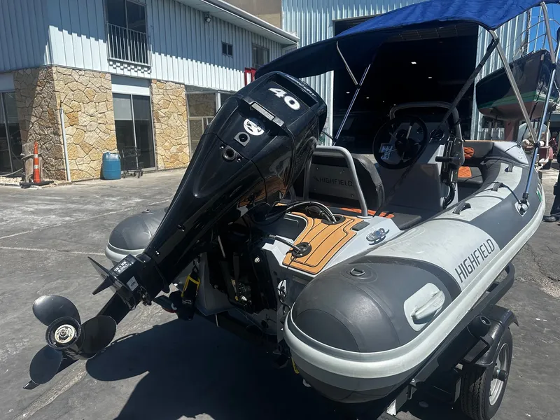 Slide: The Image of 2021 Highfield Sport 360 inflatable boat with outboard motor. - 6