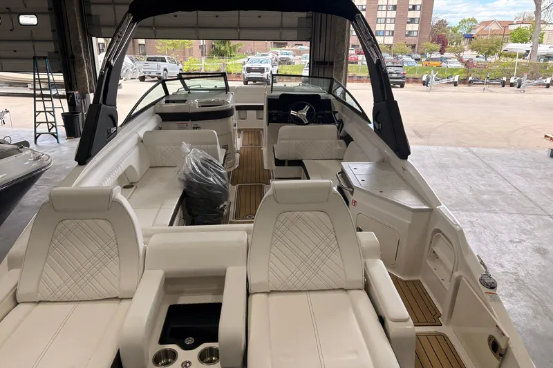 Slide: The Image of 2026 Searay 290 SDX boat interior with luxurious seating and modern design. - 3