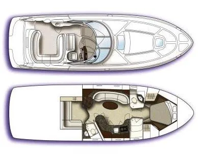 Slide: The Image of Floor plan of 2008 Sea Ray 44 Sundancer yacht. - 10