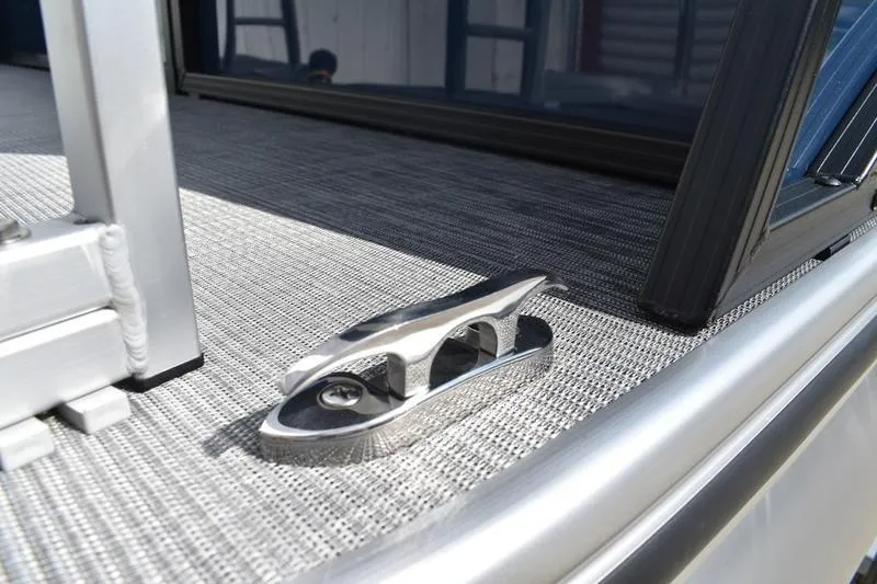 Slide: The Image of 2026 Lowe SS 230 WT Special boat deck with cleat and railing detail. - 6