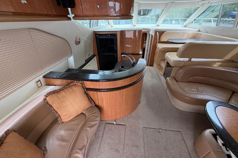 Slide: The Image of Luxurious interior of 2001 Maxum 4600 SCB Limited Edition yacht with plush seating and elegant design. - 24