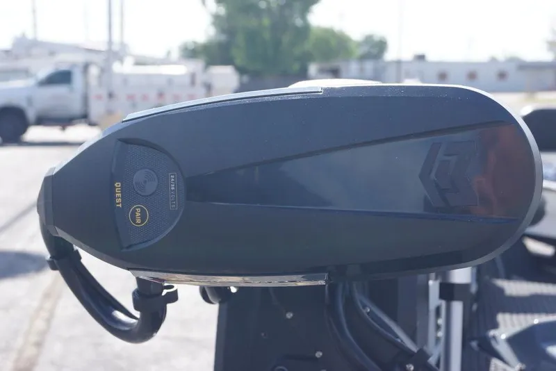 Slide: The Image of Close-up of a 2026 Phoenix 921 Elite X boat motor component outdoors. - 14