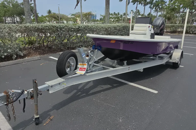 Slide: The Image of 2016 Aqua Dyne 17 boat on trailer, parked in lot, for sale at $17,800. - 2