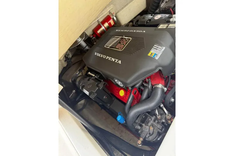 Slide: The Image of Volvo Penta engine in 2008 Regal 2250 Cuddy boat, detailed view. - 11