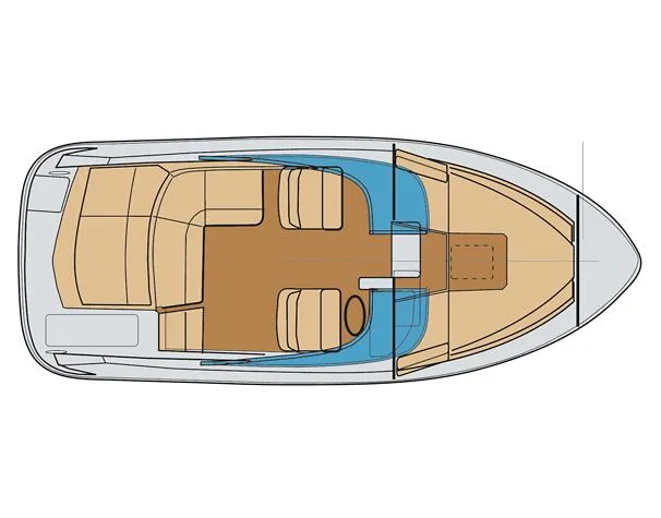 Slide: The Image of Top view of 2008 Regal 2250 Cuddy boat layout. - 6